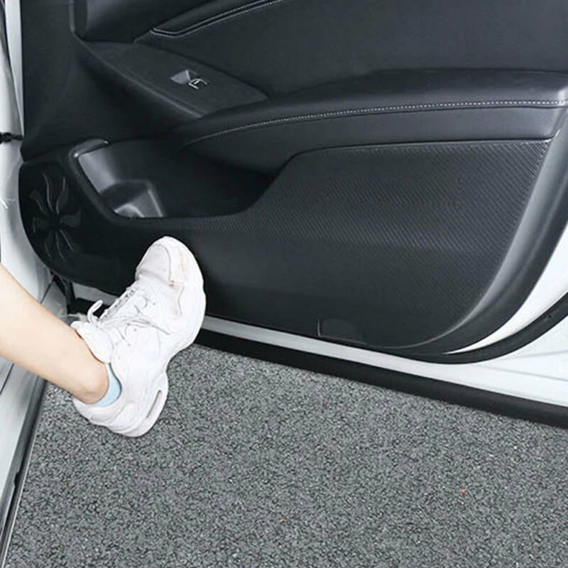 4 шт./компл. углерода волокно кожа черный двери автомобиля обложка 18 антиударная