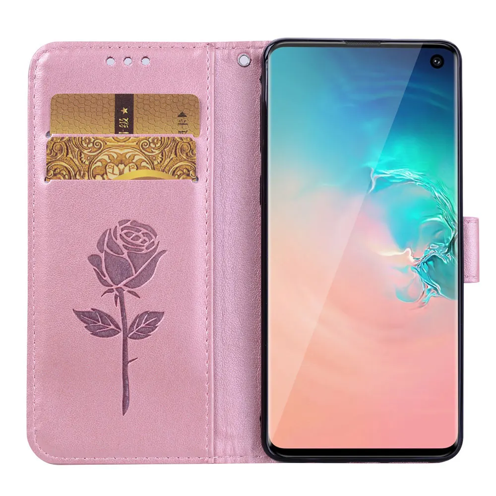 KISSCASE 3D роза цветок чехол для телефона samsung Galaxy S10 плюс S10E J2 Pro J4 J6 J8 A6 A7 A8 A9 2018 кожаный