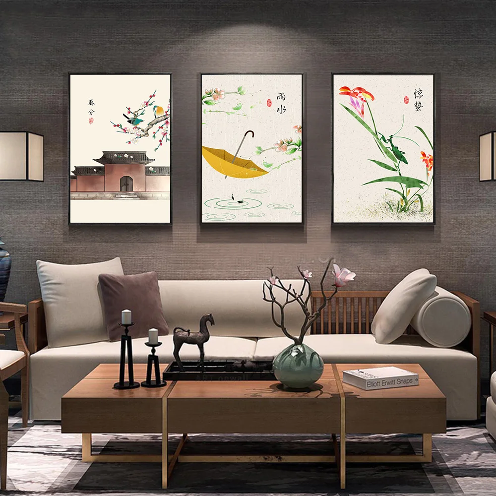 1* Chinese 24 Solar Terms Modern Restaurant Frameless Decorative Painting Traditional Style Home Decor Gift | Дом и сад