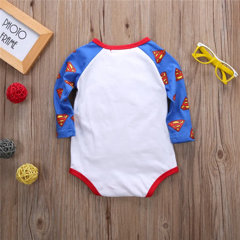 

Spring Newborn Infant Kids Baby Boy Girl Cotton Romper Supman Printed Long Sleeve Jumpsuit Casual Cotton Rompers Outfit Clothes