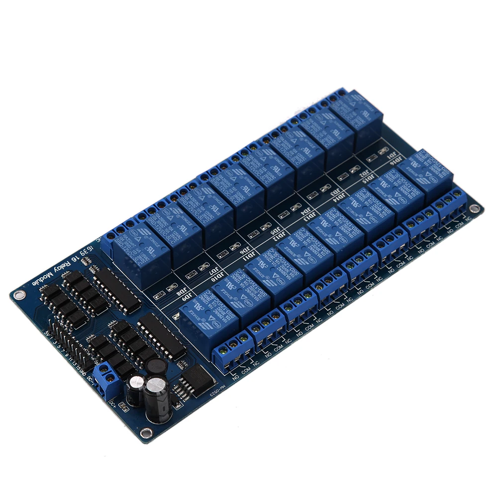 

New 16-Channel 5V12V Relay Interface Module Board For PIC AVR MCU DSP ARM PLC