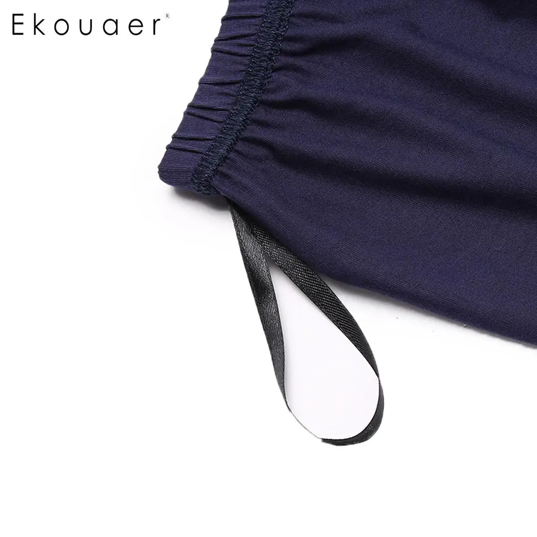 Ekouaer женская летняя Пижама комплекты одежды для сна повседневные свободные топы