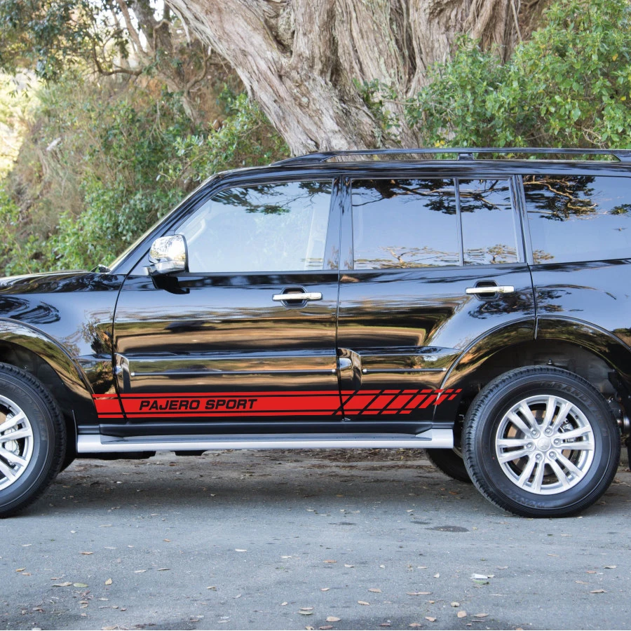 Наклейки для автомобиля Mitsubishi Pajero Sport с градиентной сеткой и боковым корпусом
