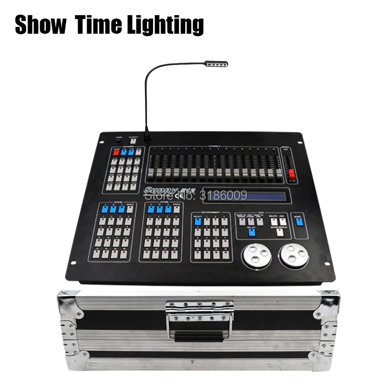 

SHOW TIME New Sunny 512 DMX Controller with flycase Stage light DMX Master console flight box for XLR-3 led par beam moving head