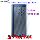 3шт.лот для Nokia 9 PureView 5,99 дюйма 3D противоскользящая задняя пленка из прозрачного углеродного волокна, Защитная Наклейка для экрана