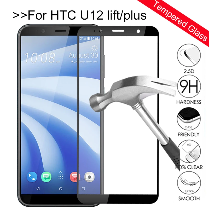 Полное покрытие Защитное стекло для HTC U12 Plus защита экрана закаленное lift 6 ''u 12
