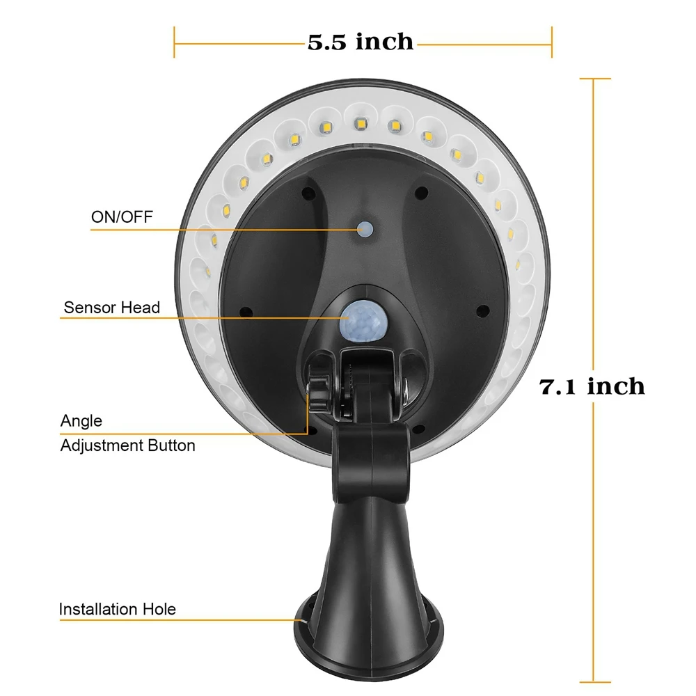 CLAITE Solar Light 360 Degree Illumination Power PIR Motion Sensor LED Wall Outdoor Waterproof Street Garden Lamp | Освещение