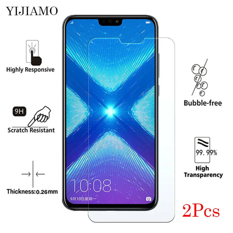 2 шт. 9H Защитная пленка для экрана Huawei Honor 8x max Play 8c закаленное стекло 8 Lite чехол |