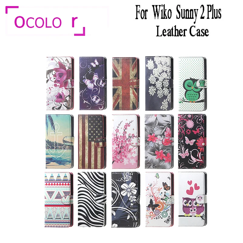 Ocolor для Wiko Sunny 2 Plus кожаный чехол с откидной крышкой подставкой защитный кожи