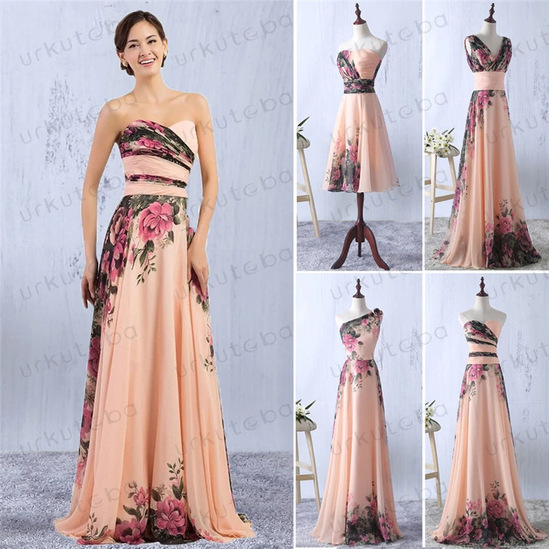 Evening Party Dress 4 Patterns Available Summer Floral Ball Prom Gown Women Formal Wedding Long&ampShort | Женская одежда
