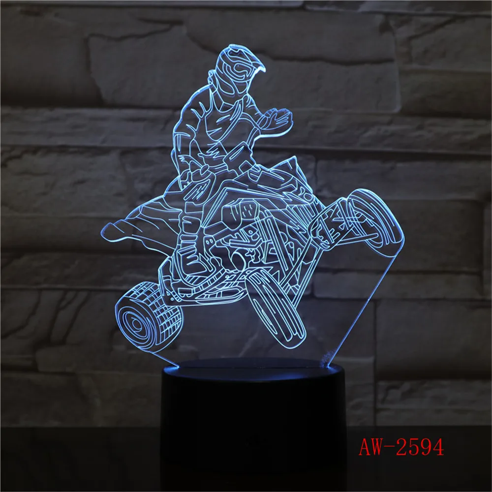 ATV Форма 3D лампа Дюна пляж Багги LED Luminaria Cruiser ночник подарки для друга