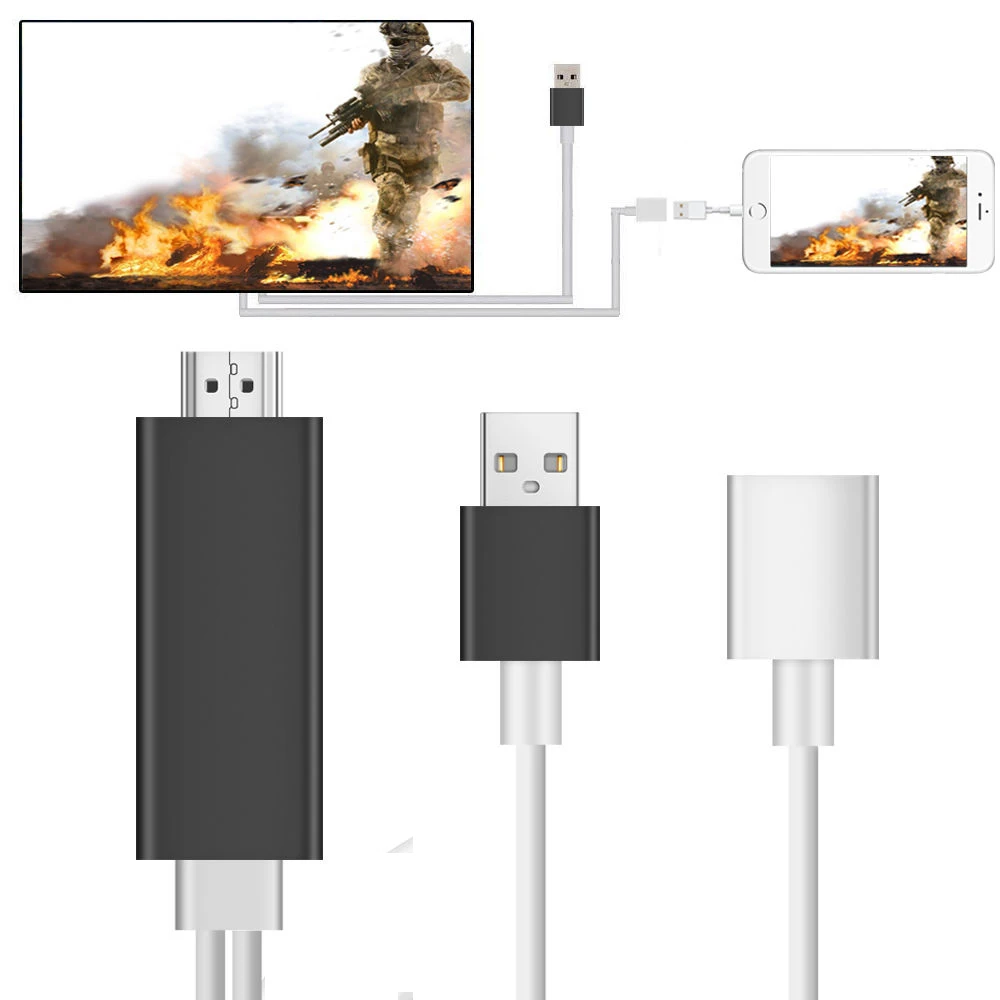 HDMI USB HDTV кабель для Lightning к AV цифровой ТВ адаптер iPhone 7/7 s/6/6 S/Plus/iPad Mirroring шнур