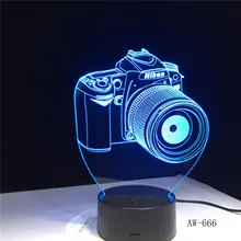 Светодиодный ночник для камеры Nikon 3D акриловый цветной
