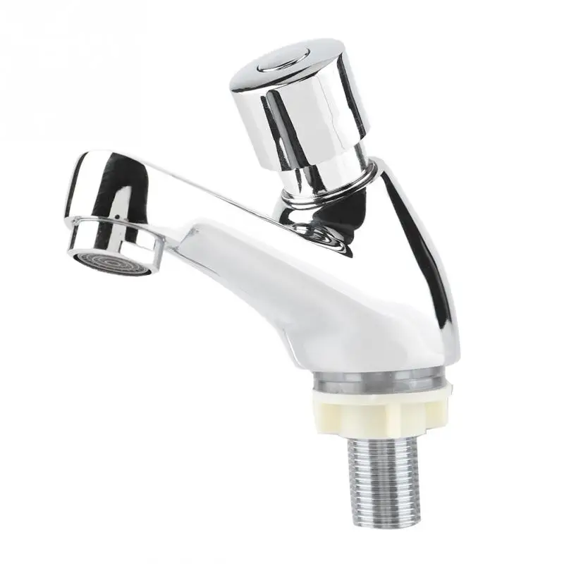 

Single Handle Washbasin Tap Public Bathroom Ktchen Chrome Plated Self Closing Water Saving Time Delay Basin Sink Tap Faucet