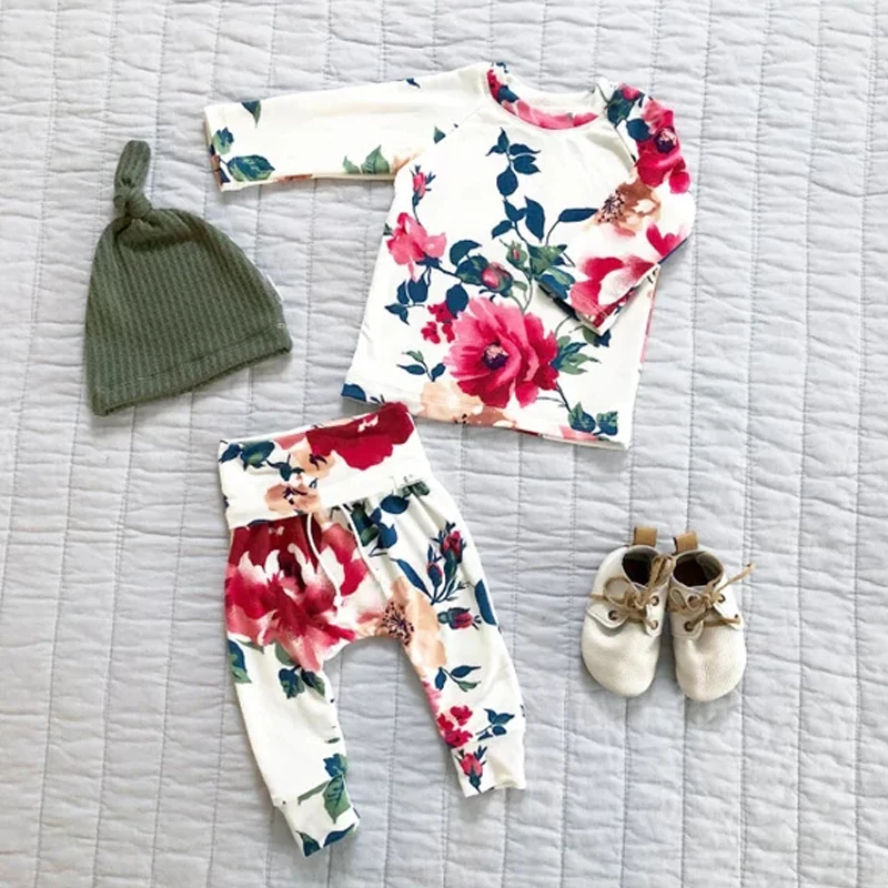 Emmababy/2019 Милая одежда из 3 шт. для новорожденных девочек хлопковый топ ползунки