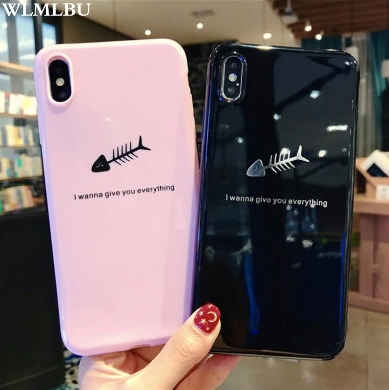 Silicone Feather Case For iPhone 7 8 Plus XS Max XR Xs Letter Phone Cases X 6 6S Soft TPU Back Cover |