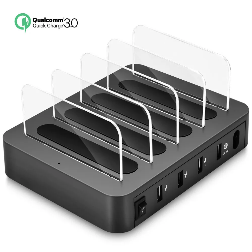 Универсальная зарядная станция с 4 USB-портами настольное зарядное устройство