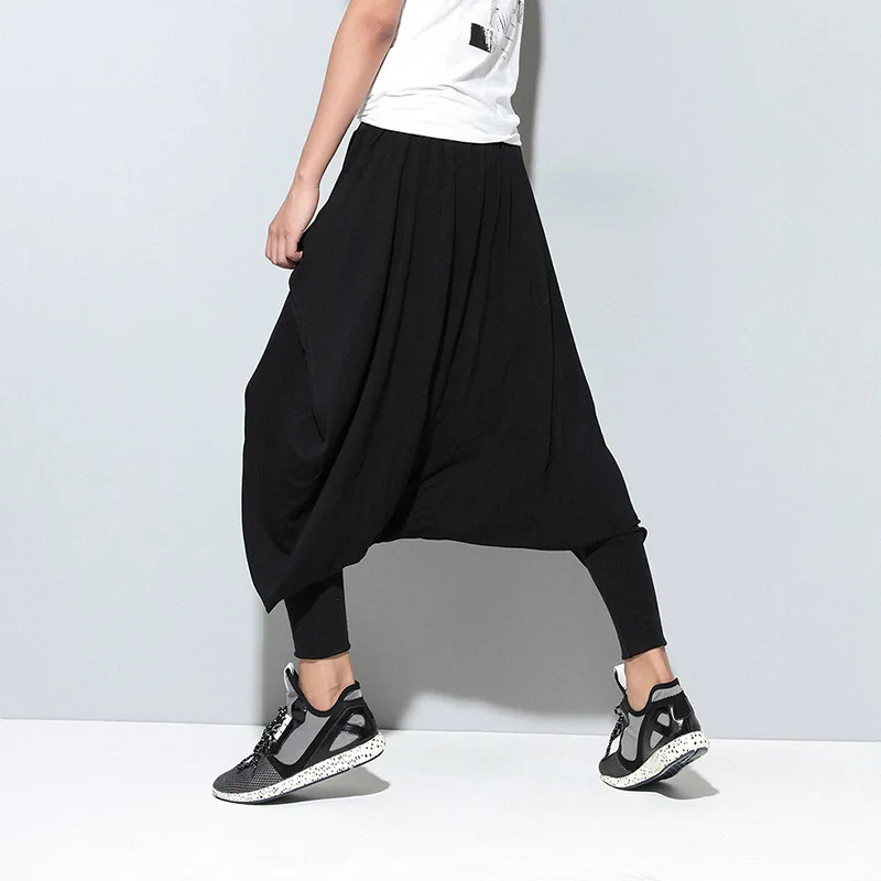 Fashion Cross-pants Men Harem Pants Loose Casual Crotch Pant Streetwear Trousers Man Big Drop Dance Hip Hop | Мужская одежда