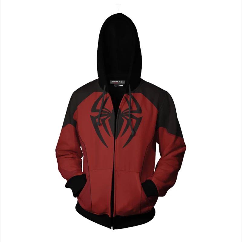 BIANYILONG 2019 new Autumn Winter 3D Print Scarlet Spider II Cosplay PS4 New Look Zip Up Hoodie Jacket clothing tops | Мужская одежда