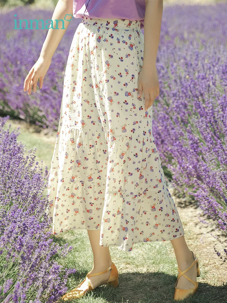 Летняя романтичная Женская юбка INMAN с эластичным поясом цветочным