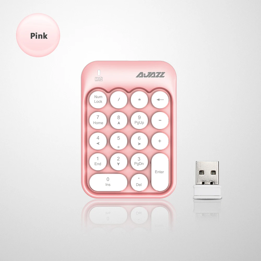 Ajazz 2 4G Беспроводная цифровая клавиатура Mini Numpad 18 клавиш для Windows XP Win7 8 10 ios ноутбук