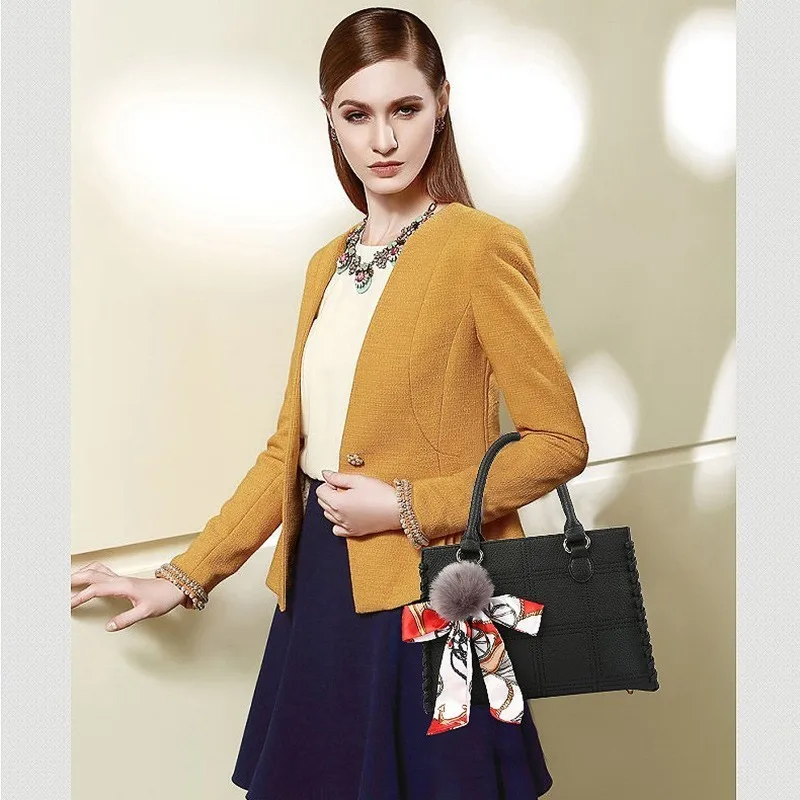 

LIKETHIS Leather Handbags For Women 2019 Fashion Shoulder Bag Handbag Hairball Female Messenger Tote Bags Bolsas Sac Casual New