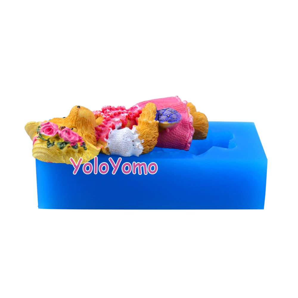 D529YL 63 6 мм 3D леди силиконовая форма Медведь для в виде животных украшения торта