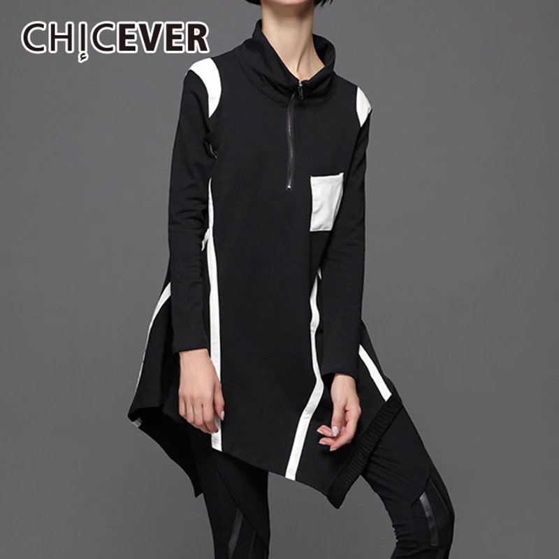 CHICEVER 2020 женские свитшоты неправильной формы для женщин Топ с длинным рукавом
