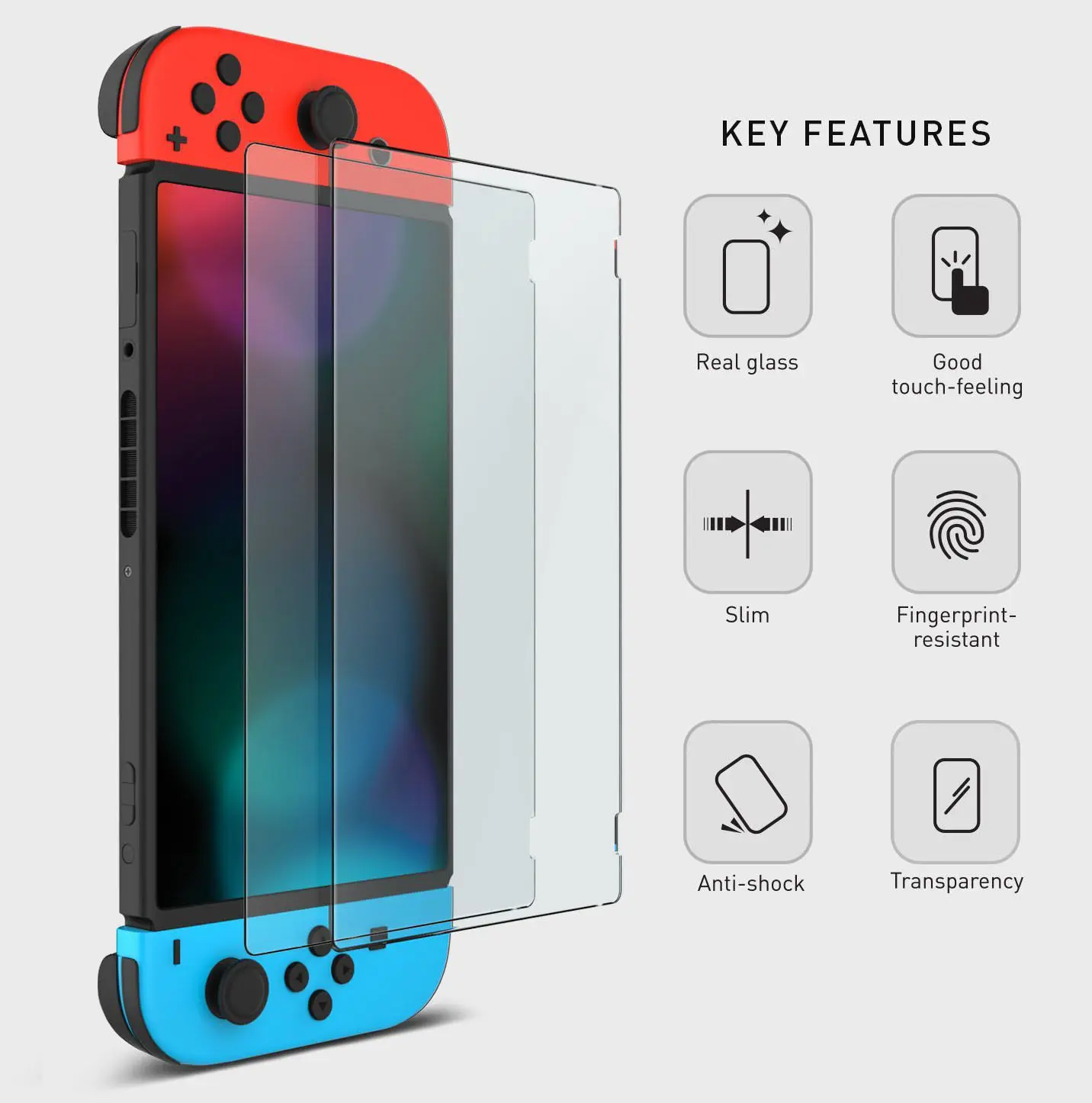Закаленное стекло OSTENT 2 x защитная пленка для экрана консоли Nintendo Switch|Защита