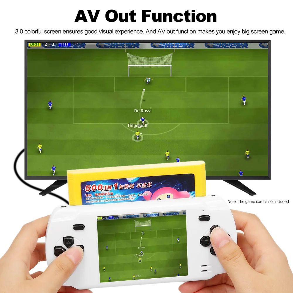 Powkiddy S600 3 0 дюймовая игровая консоль Встроенная 68 классических игр 8-битная Av Out