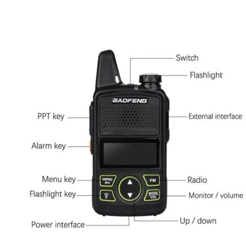 2 шт. BAOFENG BF T1 двухканальные рации дети Walk Talk мини двухстороннее радио UHF