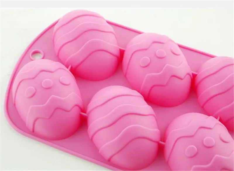 

Hot 300Pcs 6 Cavity Easter Egg Shaped Bakeware Mould Dessert Silicone Cake Baking Tools DIY Easter Chocolate Mold Cake Decoratin