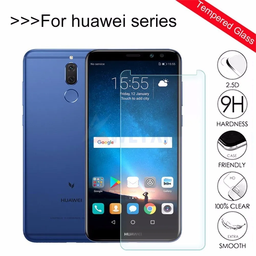 Закаленное стекло для Huawei Y6 2019 Y7 Y9 P Smart Nova 4 Honor 8X 8C 8A 9 10 Lite Защитная пленка экрана