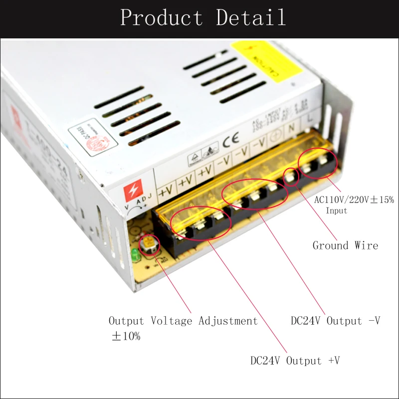 Фото 24V блок питания 16.5A 400W led трансформатор освещения ac dc Драйвер импульсного 24V блок питания 16.5A 400W led трансформатор освещения ac dc Драйвер импульсного