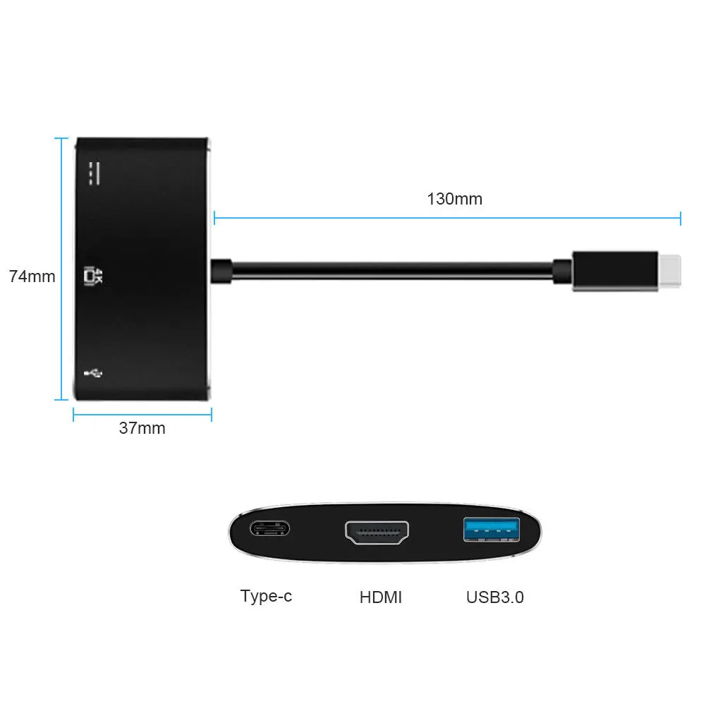 3 в 1 type C к HDMI USB 0/USB 4K кабель адаптер для samsung Galaxy S9 Mac nintendo SWITCH|Кабели передачи