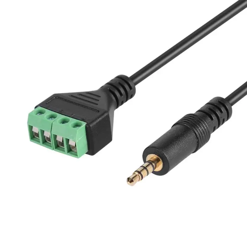 

3.5mm TRRS Stereo 4 Pole Gold Plated Male Plug to 4Pin AV Screw Audio Video Shield 30cm Balun Terminal Connector Adapter Cable