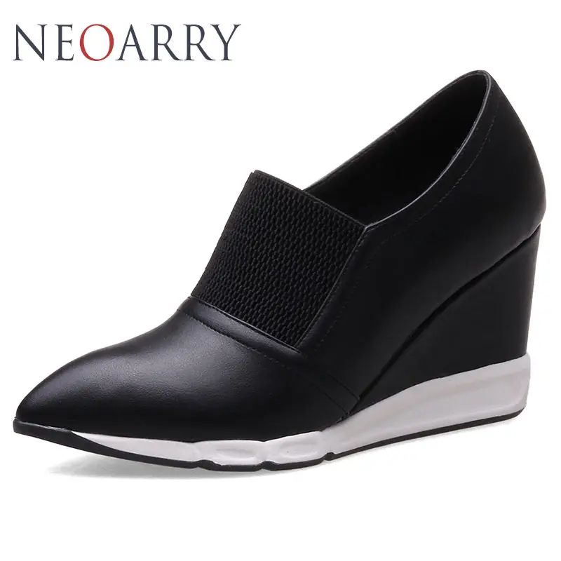 Neoarry Women Platform Oxfords High Wedges Heels Shoes Casual Slip On Pointed Toe Brand Female Footwear for women Creepers | Обувь