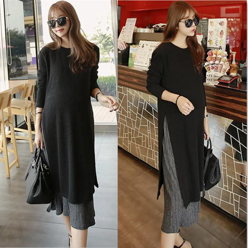 

2019 pregnant women dress autumn loose large size long sleeve maternity dress pregnant women breastfeeding clothes