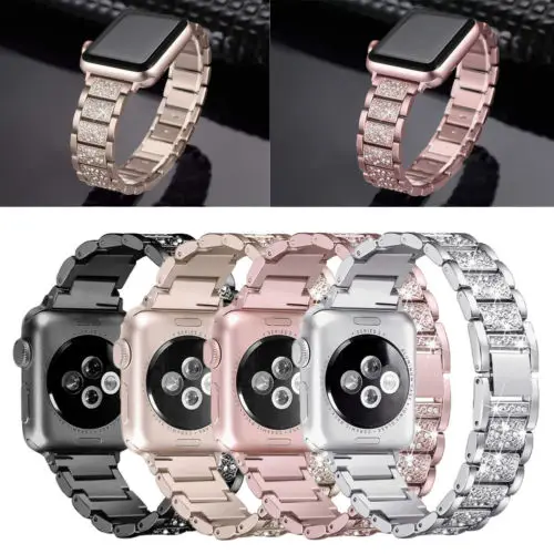 Браслет из нержавеющей стали iWatch ремешок для Apple Watch 38/42 мм браслет со стразами