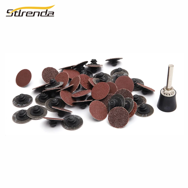 STLRENDA Roloc шлифовальный диск 1 дюйм 25 мм шлифовальная бумага 36/60/80/120/220 Grit крюк вид 1/4