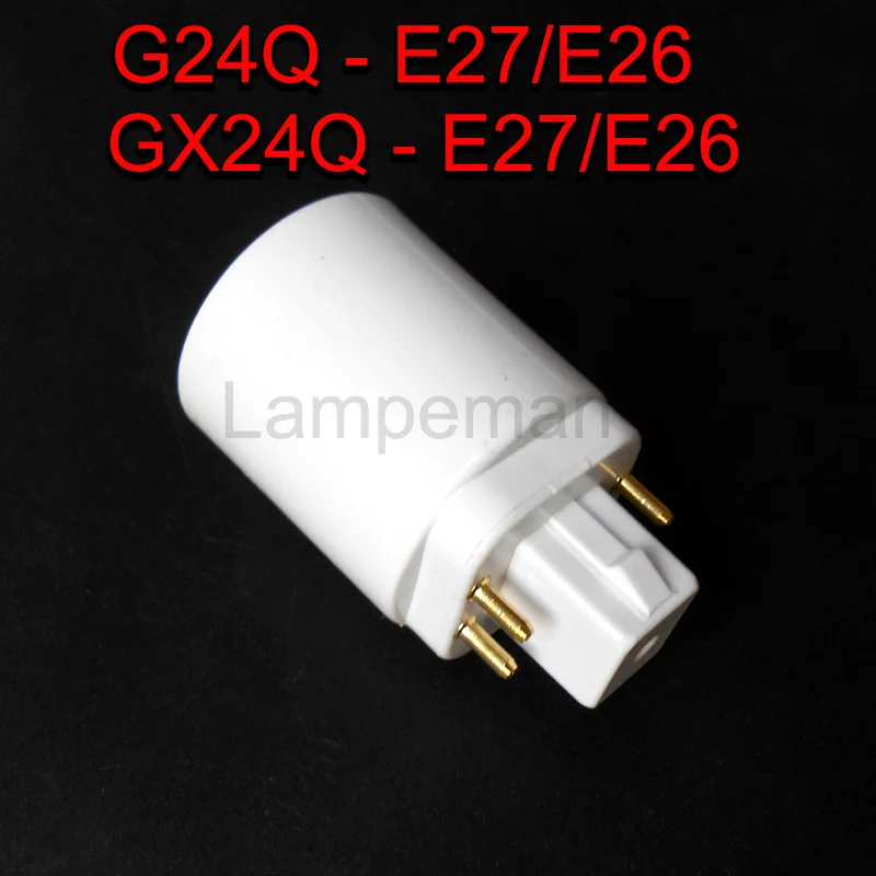 ABS светодиодный G24 для E27 разъем адаптера галогенная gx24q CFL светильник лампочный Конвертор e27 для g24 лампа держатель адаптер 4pin 85-265V