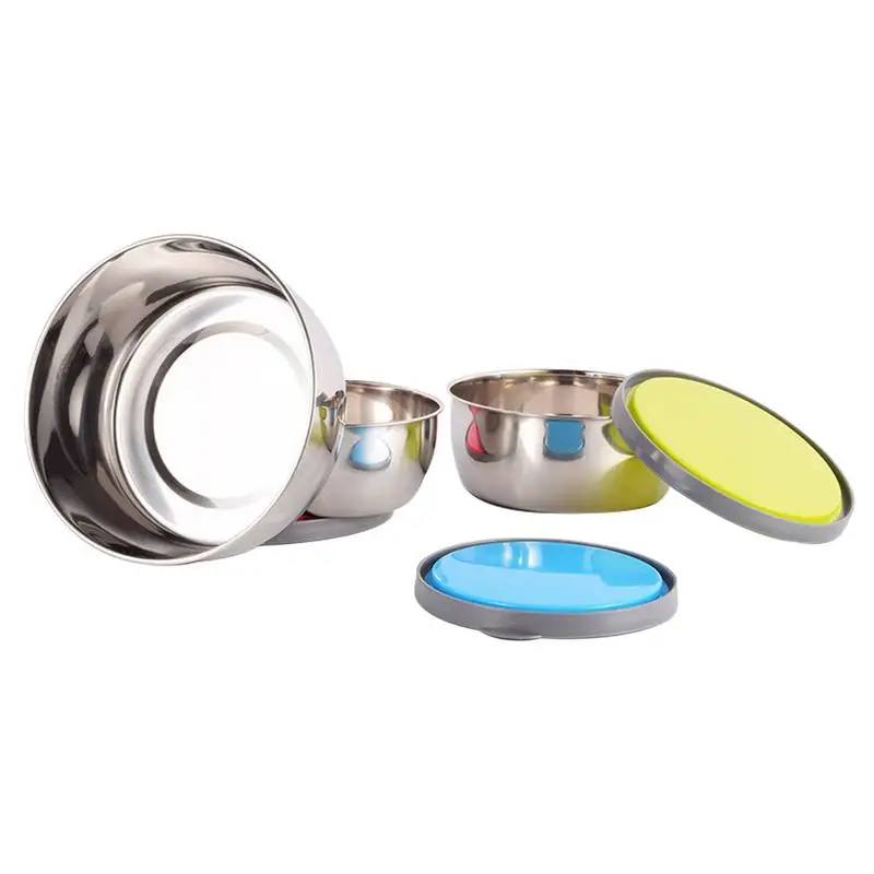 

3pcs/Set Stainless Steel Food Storage Container Refrigerator Sealed Cans Fresh Bowl Reusable And Washable Lunch Boxes