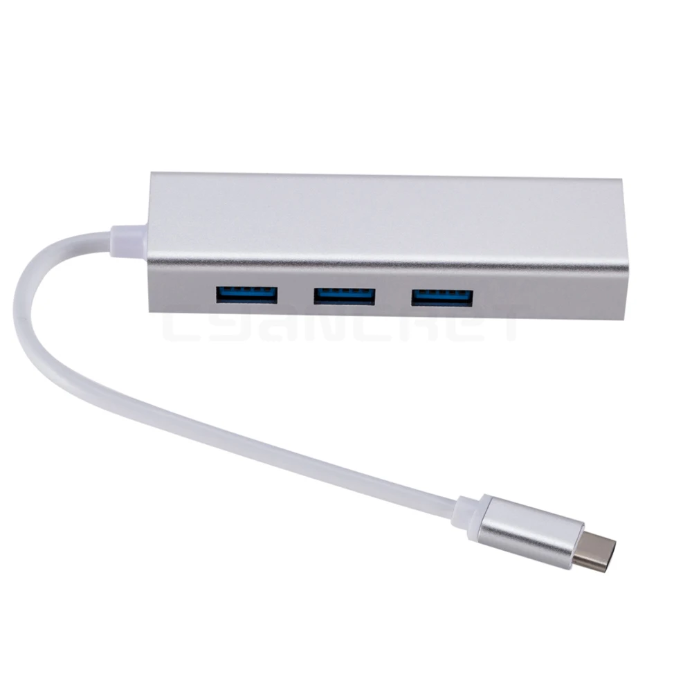 Док станция с адаптером Type C адаптер USB 3 1 на 0x3 Ethernet LAN RJ45 сетевая карта кабель для