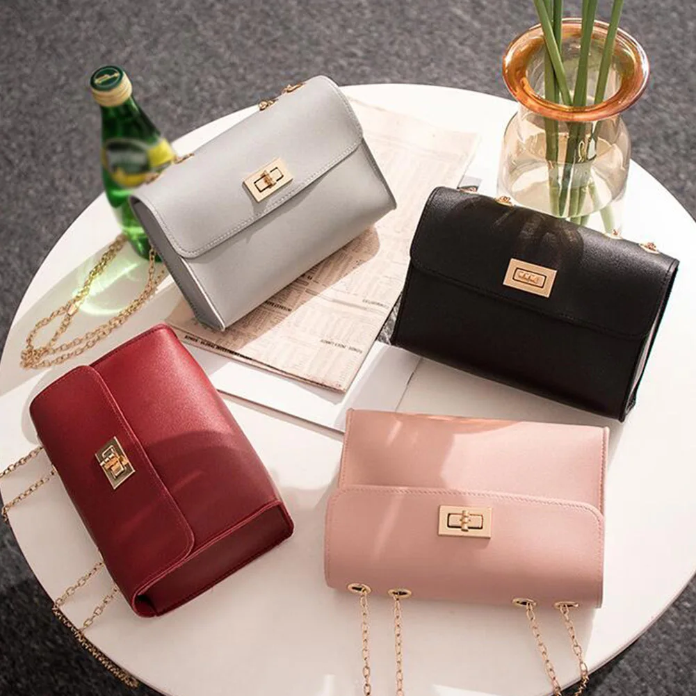 

British Fashion Simple Small Square Bag Women's Designer Handbag 2019 High-quality PU Leather Chain Mobile Phone Shoulder bags