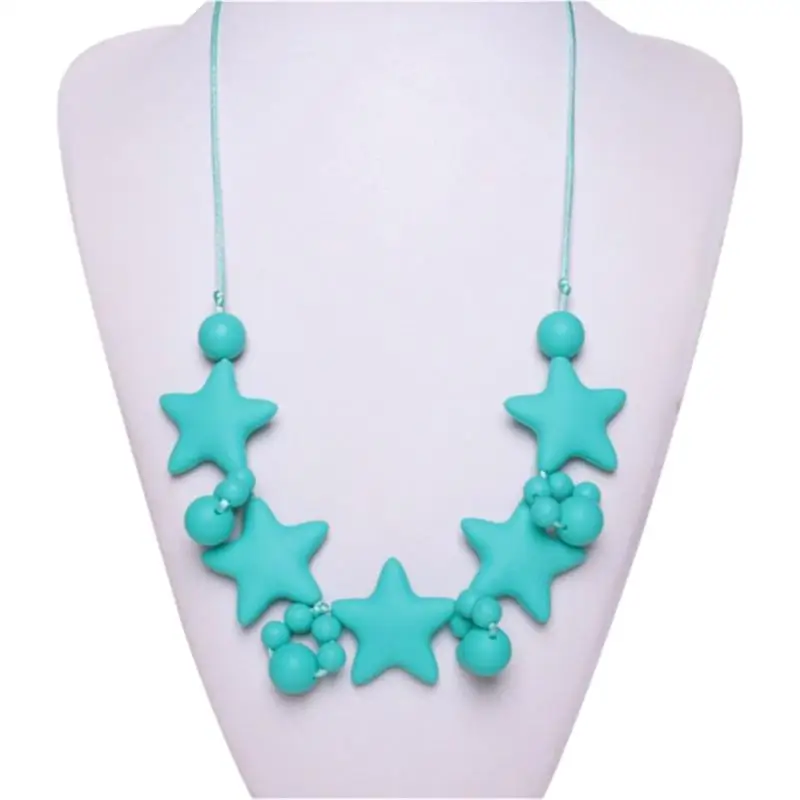 1Pcs Stars Model Baby Teether Toys Mothers Jewelry Food Grade Silicone Teethers Help Grind the Teeth for Newborn | Мать и ребенок