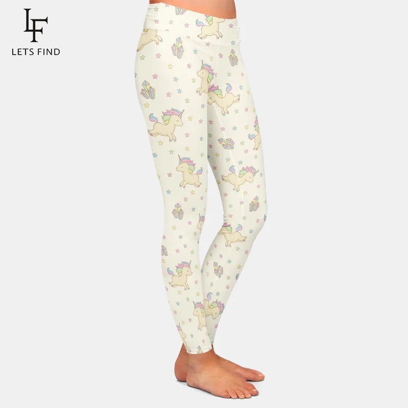 New Fashion Women Milk Silk High Waist Leggings 3D Print Unicorn High Elastic  Casual  Comfortable Women Leggings
