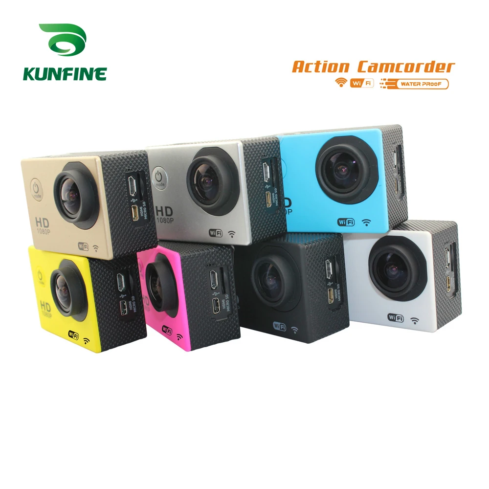 

KUNFINE Ultra HD Sports видеокамера DV Action Спортивная камера 2 "Screen 170 WiFi CMOS-Sensor Waterproof 7 Colors SJ4000-H