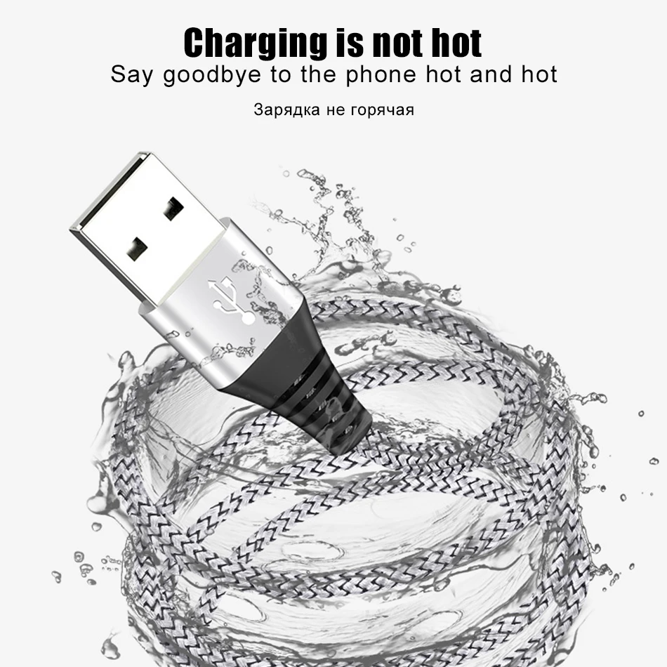 Mayround мощный Плетеный светодиодный кабель USB C Type для быстрой зарядки и передачи