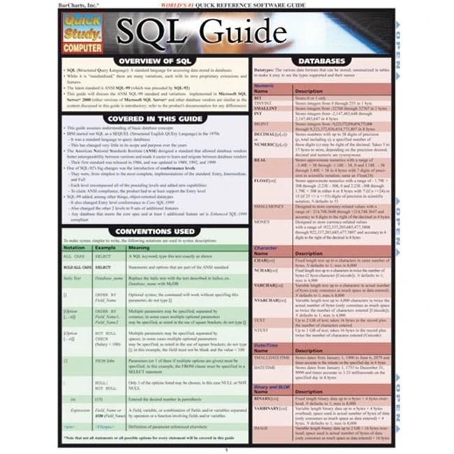 BarCharts- Inc. 9781572229167 Sql Guide |