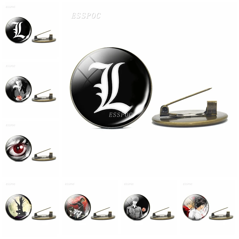 Vintage Death Note Badge Bronze Brooch Pin Light Yagami L Ryuk Ryuuku Emblem Anime Manga Brooches Cosplay Gift Accessories 2019 | Украшения
